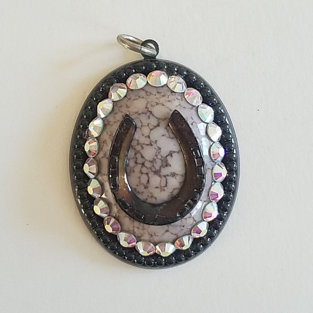 Swarovski rhinestone horseshoe necklace crystal ab